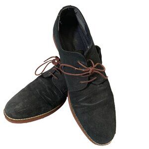 RedTape Suede Dress Derby Shoes Size 10 Black Oxford Wingtips Lace Up Leather